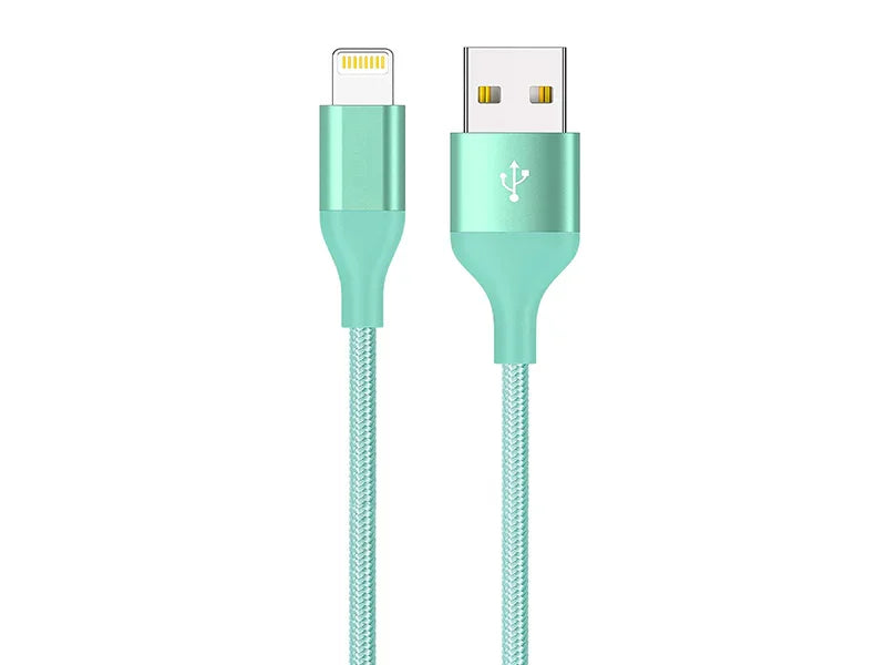 USB to Lightning Braided Mfi Cable 1.8m - Mint - Tashqila USB to Lightning Braided Mfi Cable 1.8m - Mint - Tashqila